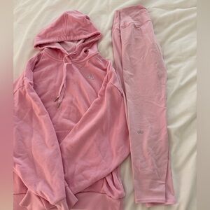 ALO Yoga Sweet Pink Hoodie and Leggings Set